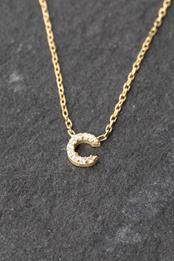 Gold Lowercase Pave Initial Necklace