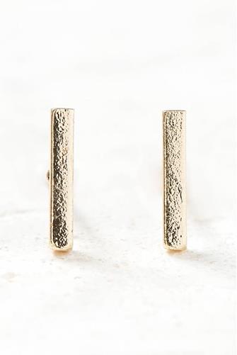Gold Mini Bar Stud Earrings GOLD
