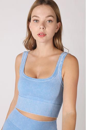 Vintage Chevron Crop Top DENIM