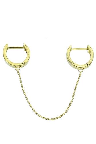Metal Chain Single Huggie Earring GOLD