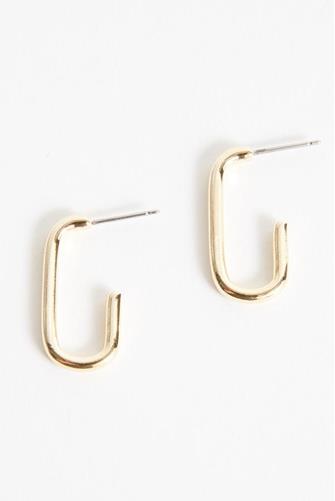 Long Open Link Hoop Earrings GOLD