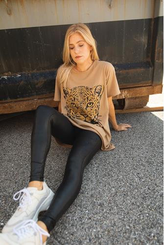 Black Faux Leather Leggings BLACK
