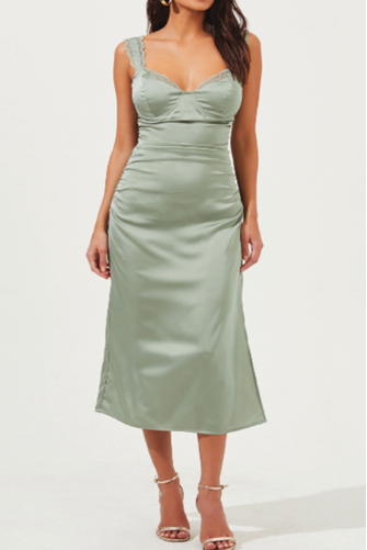 Ava Lace Midi Slip Dress SAGE