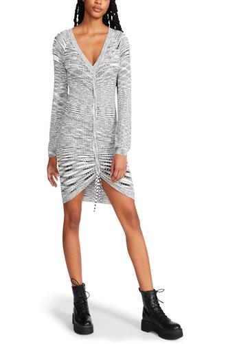 Sophie Space Dye Cinch Front Mini Dress WHITE MULTI