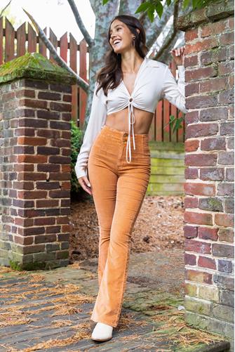 Jayde Cord Flare COGNAC