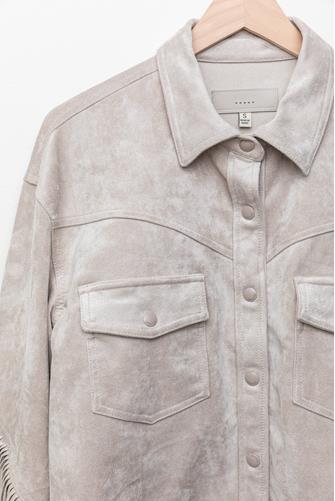 Olive Branch Suede Fringe Jacket HOT COCOA