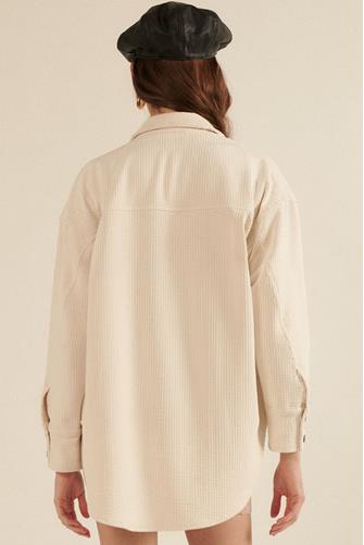 Ribbed Shirt Jacket CREAM