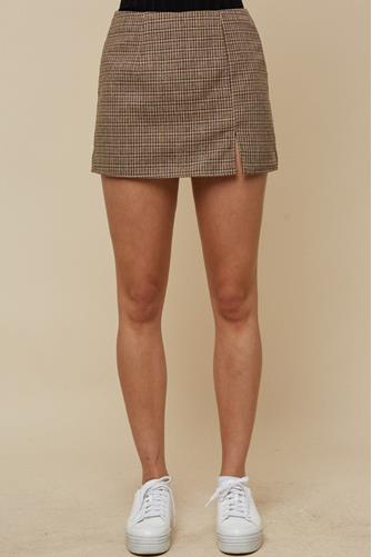 Plaid Skort BROWN