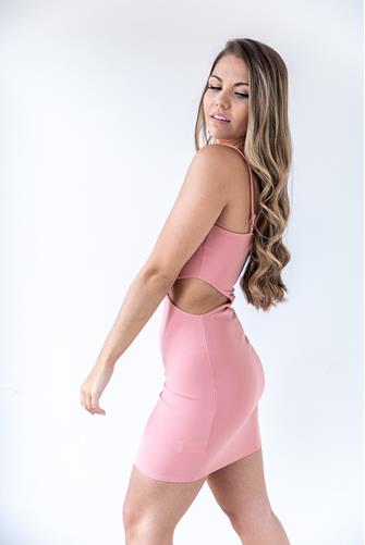 One Shoulder Cut Out Mini Dress DUSTY ROSE