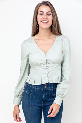 Long Sleeve Corset Top SAGE