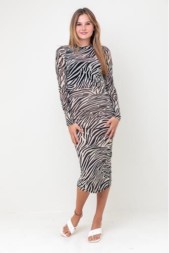 Zebra Print Mesh Skirt IVORY ZEBRA