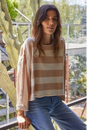 Lightweight Off The Shoulder Sweater BEIGE IVORY