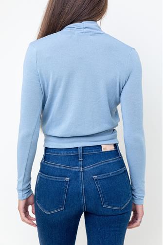 Textured Surplice Long Sleeve Top LITE BLUE