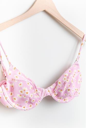 Daisy Craze Morgan Underwire Ribbed Bikini Top MULTI