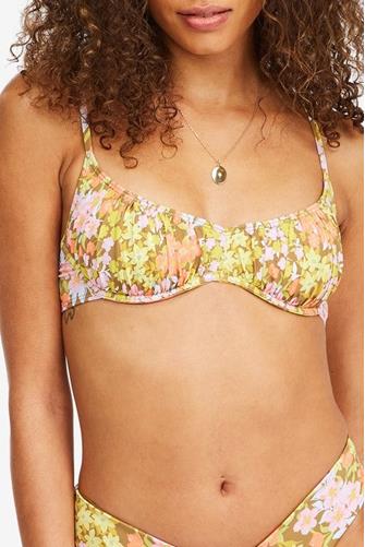 Bring On The Bliss Bralette Ruched Bikini Top MULTI