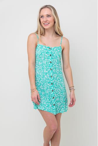 Morning Light Tropical Mini Dress GREEN MULTI -