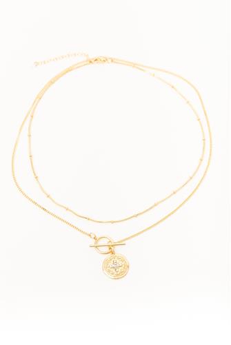 Layered Starburst Toggle Necklace GOLD