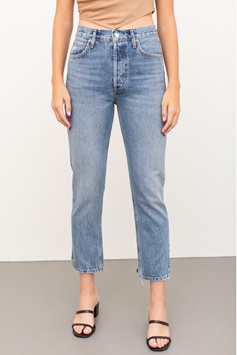 Riley Hi Rise Straight Leg Crop Jean in Endless MEDIUM DENIM
