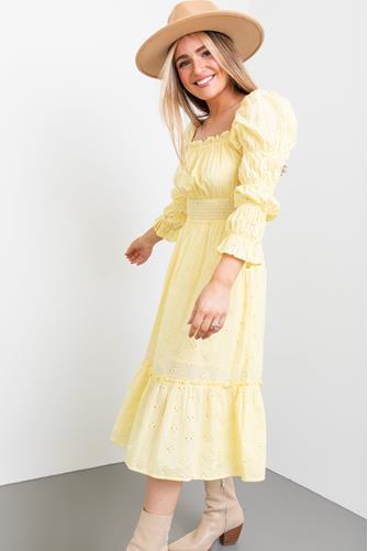 Yellow Eyelet Nap Dress YELLOW