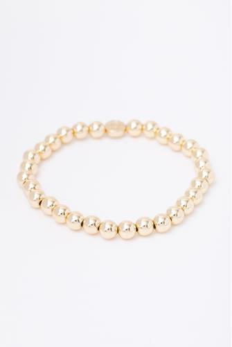 Medium 6mm Beaded Stretch Bracelet GOLD
