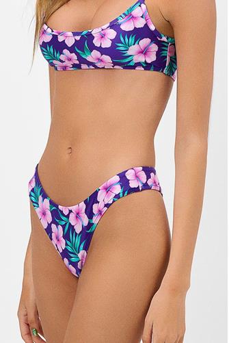 Katrina Shine Bikini Bottom PURPLE HIBISCUS