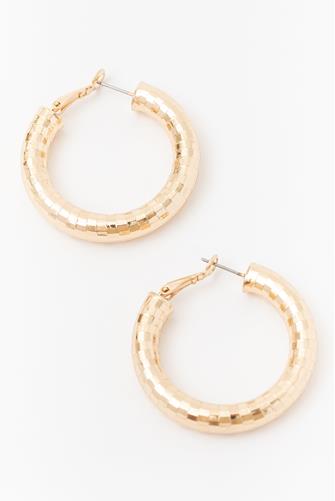 Disco Ball Hoop Earrings GOLD
