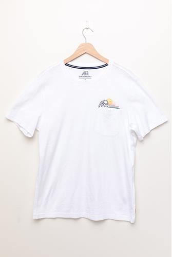 Nick Slub Cotton Graphic Tee Shirt BRIGHT WHITE