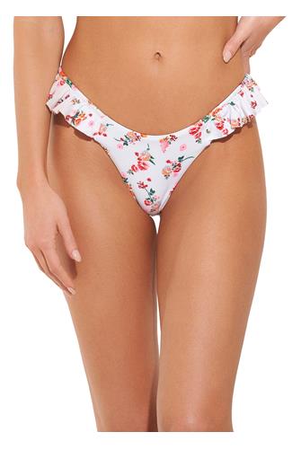 Fressia Kali Ruffle Scrunch Bikini Bottom WHITE MULTI