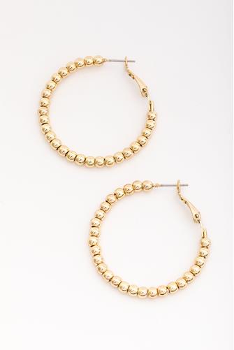 Gold Bead Hoop Earrings GOLD