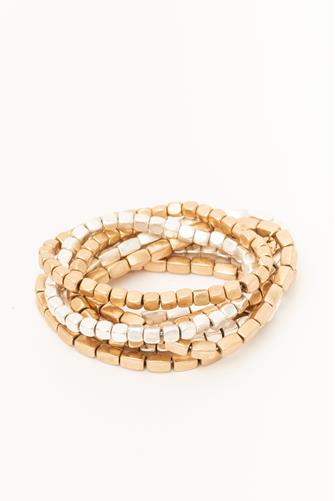 Gold Stacked Bracelet Set MULTI