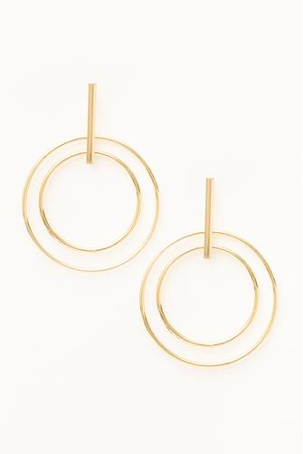 Double Circle Hoop Earrings GOLD