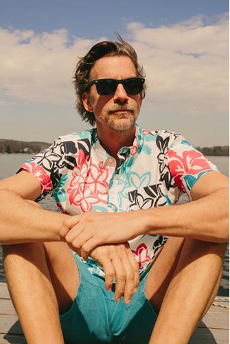 Joey Stenciled Button Down Shirt BRIGHT WHITE