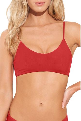 Camellia Prai Scoop Bralette Bikini Top RED