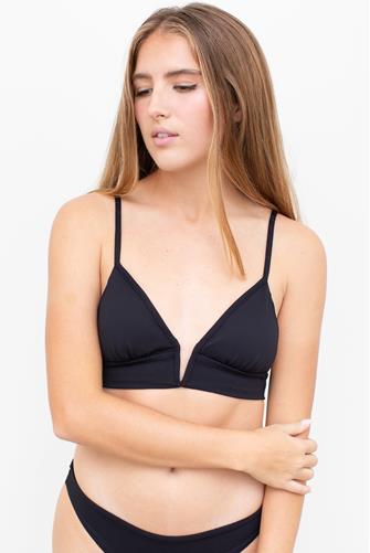 Black Orchid Parade Long Line Triangle Bikini Top BLACK
