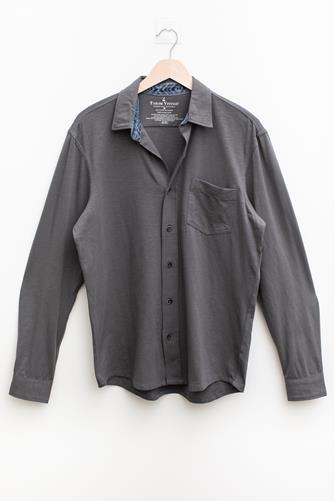 Charcoal Stretch Slub Jersey Shirt DARK SHADOW