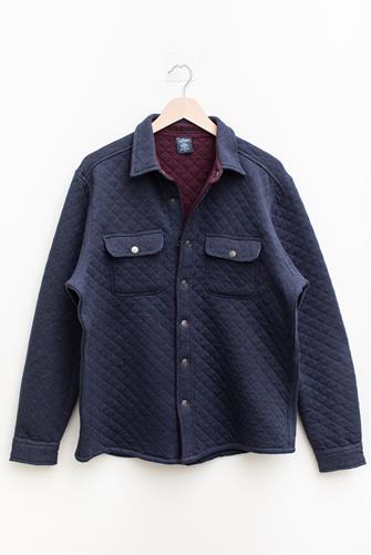 Reversible Quilted Knit Shirt Jacket NAVY/RASPBERRY FUDGE