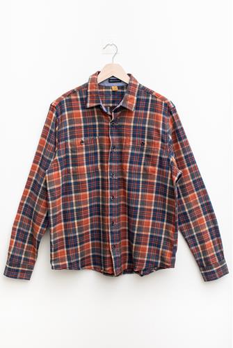 Brushed Stretch Flannel Shirt TRAVERTINE BEAR LODGE PLAID