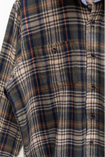 Plaid Performance Stretch Flannel Button Down Shirt ARMY TELLURIDE PLAID