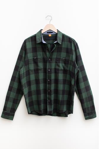 Buffalo Plaid Flannel Button Down Shirt SYCAMORE BLACK