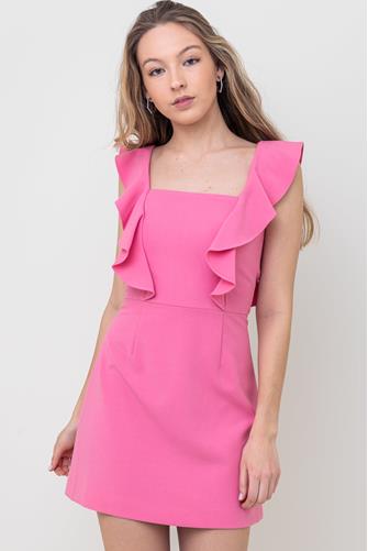 Whisper Square Neck Ruffle Dress MORNING GLORY