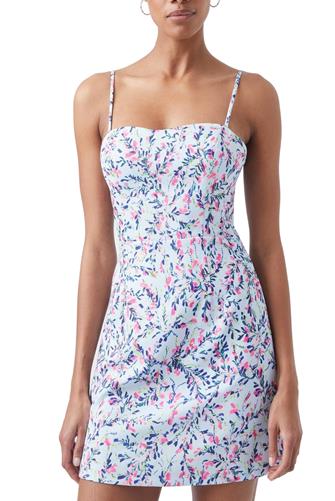 Flores Whisper Tie Back Mini Dress LIGHT DREAM BLUE MULTI