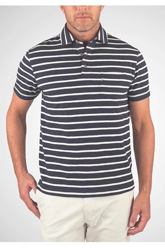 Performance Stretch Jersey Sailor Polo Shirt NAVY