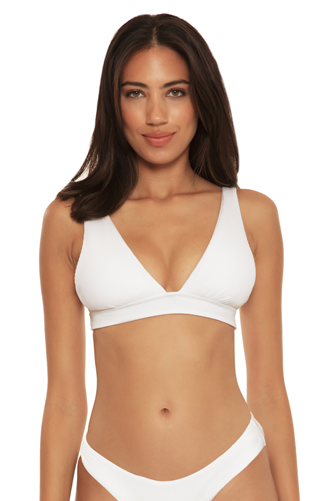 Pucker Up Halter Bikini Top WHITE