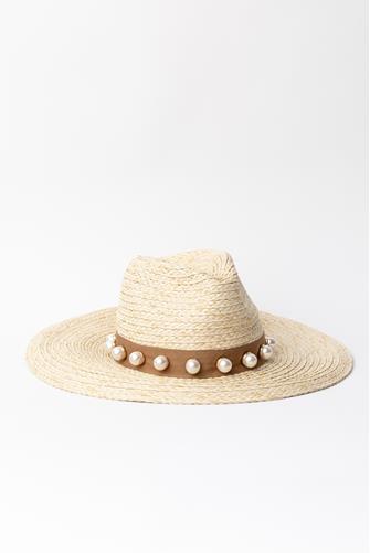 Dylan Pearl Straw Hat NATURAL