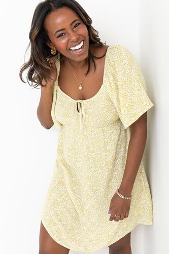 Secret Garden Babydoll Mini Dress LIME