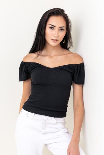Romi Off Shoulder Tee BLACK