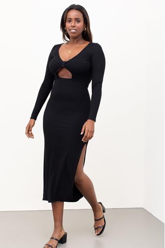 Cut Out Slit Midi Dress 