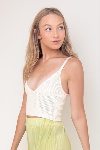 Crochet Sweater Tank Top IVORY