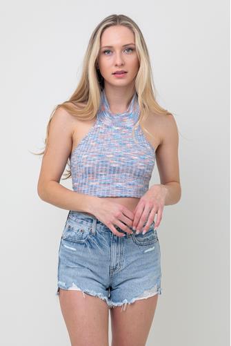 Halter Open Back Dye Tank BLUE MULTI