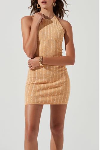 Vania Space Dye Halter Mini Dress YELLOW MELANGE